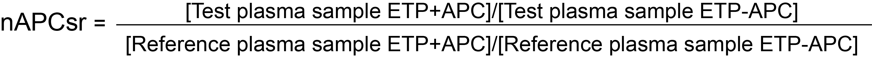 ETP Ratio formula to investigate APC resistance